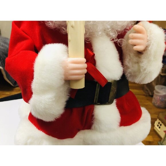 25” Santa’s Best Animated Santa Claus Figure w/ Candle Christmas Motionette Cord - Picture 4 of 7
